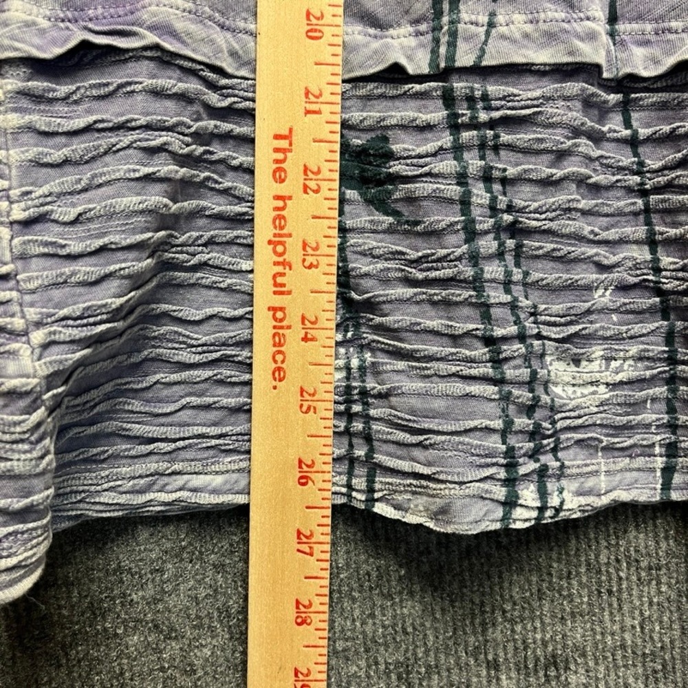 Jess & Jane Womens Small Purple Mineral Wash Floral Butterfly Asymmetrical Top - Picture 4 of 8